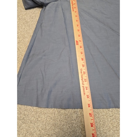 COS Blouse Womens 10 Blue 3/4 Sleeve Funnel Neck Minimalist Modern Lagenlook NWT - Picture 7 of 8